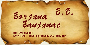 Borjana Banjanac vizit kartica